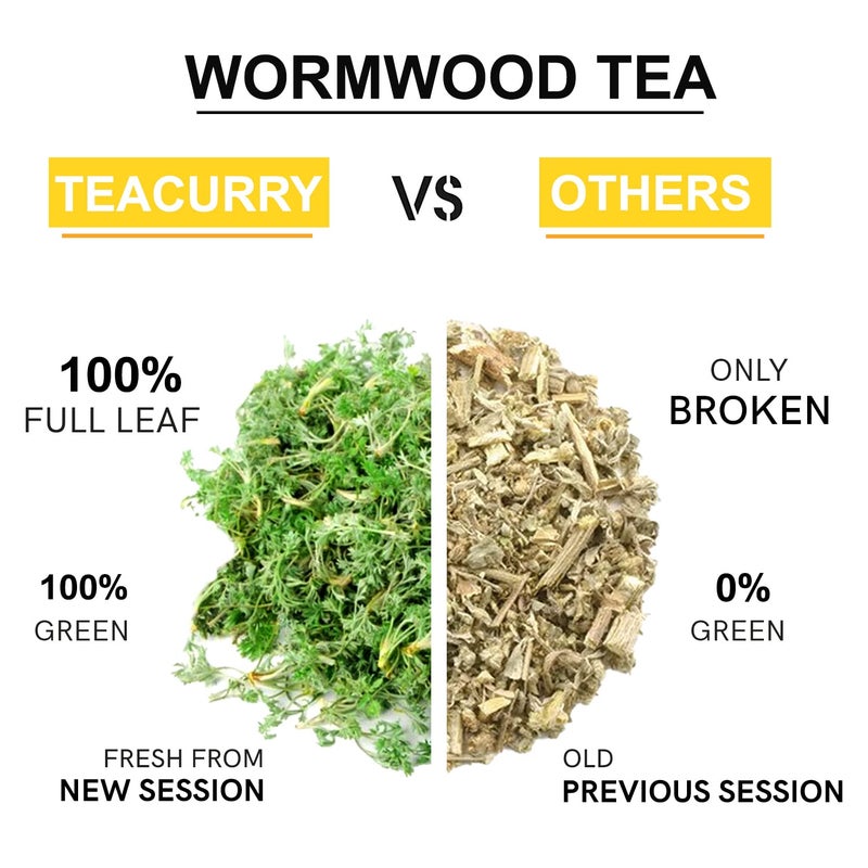 TEACURRY Wormwood Tea (100 Gram Loose) - Helps with Digestion, Ulcer and Liver Care - Premium Himalayan Artemisia - Image 4