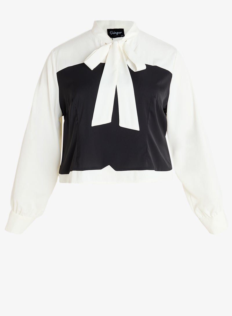 Ginger Plus Monochrome Corset Bodice Top - Image 1