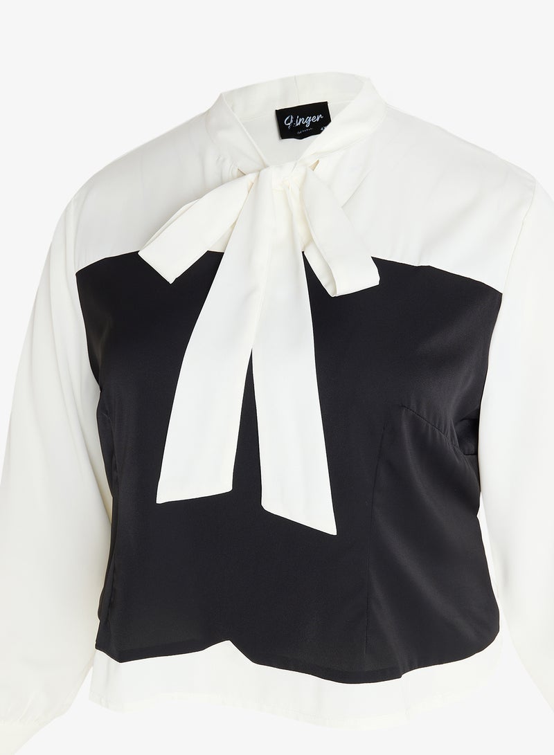 Ginger Plus Monochrome Corset Bodice Top - Image 3