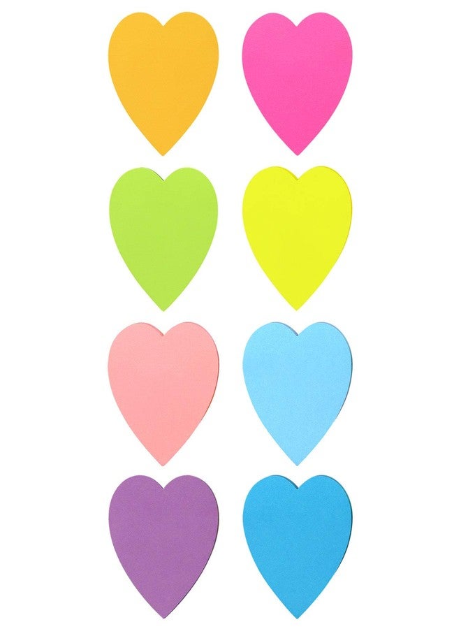 SIMONA Heart Shape Sticky Notes 8 Color Bright Colorful Sticky Pad 75 Sheets/Pad Self-Sticky Note Pads - Image 2