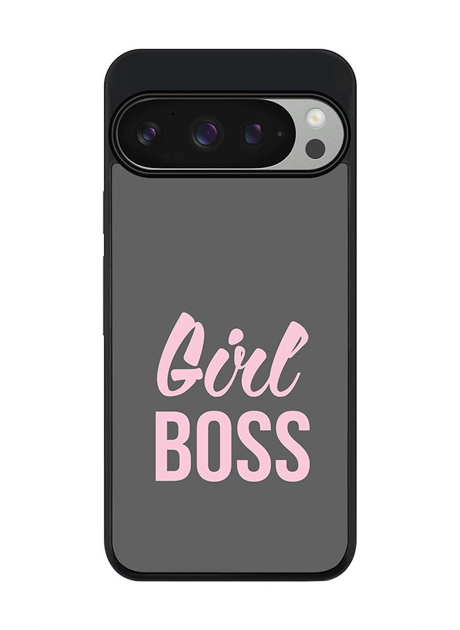Stylizedd For Google Pixel 9 Pro Case,Slim fit Camera Protection, Shockproof Thin Phone cover - Girl Boss (Grey)  - Image 1