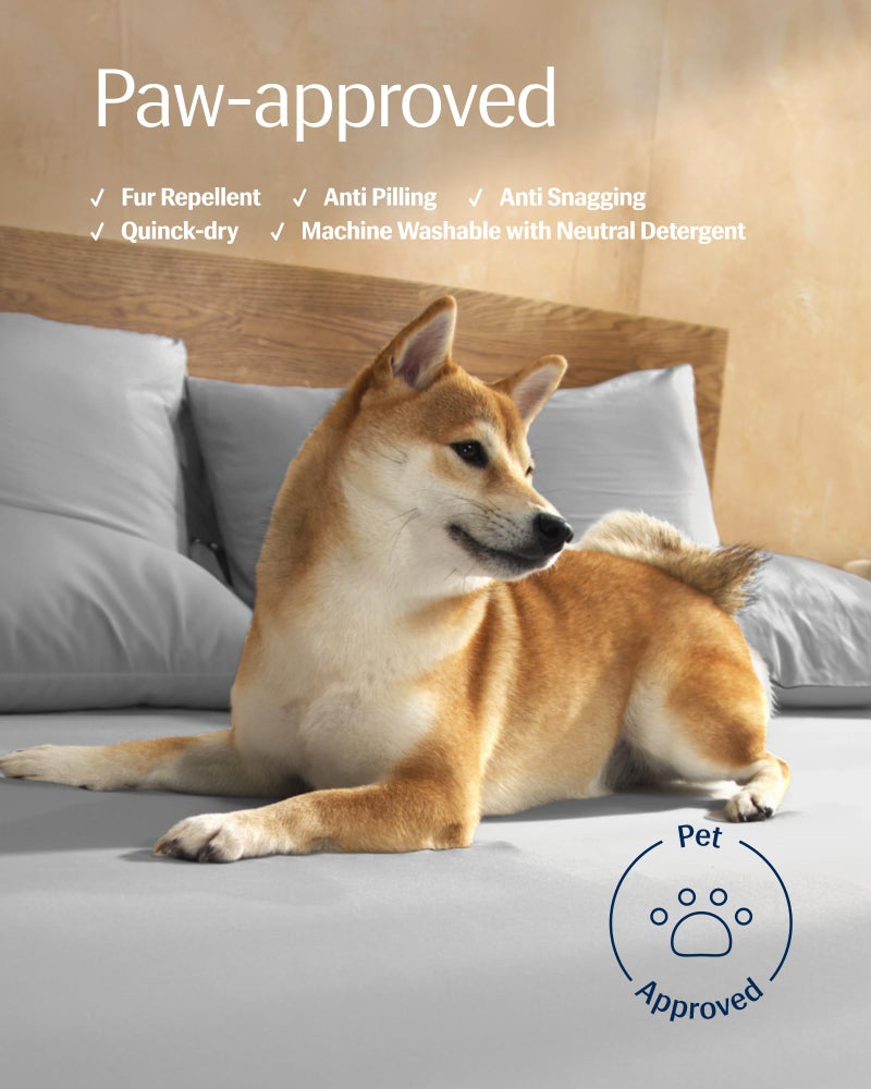 REST Evercool+ Starter Sheet Set  King  Light Gray  Breathable Bed Sheets for Hot Sleeper and Night Sweats  with Pillowcases  Ionic+ Self-Cleaning Silver Yarn for Sensitive Skin  3PCS No Flat Sheet - Image 5