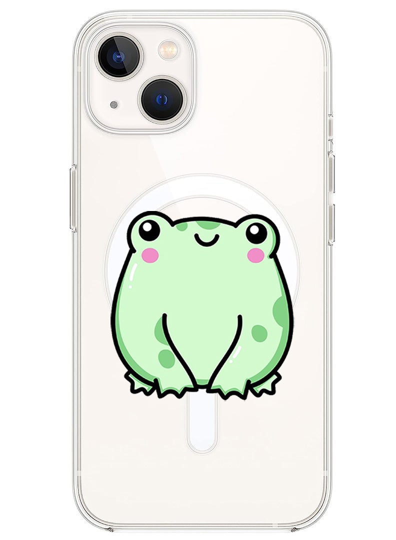 Theodor Magnetic Case for iPhone 14 6.1-inch Compatible with MagSafe Wireless Charging, Shockproof Phone Bumper Cover frog copy - Image 1