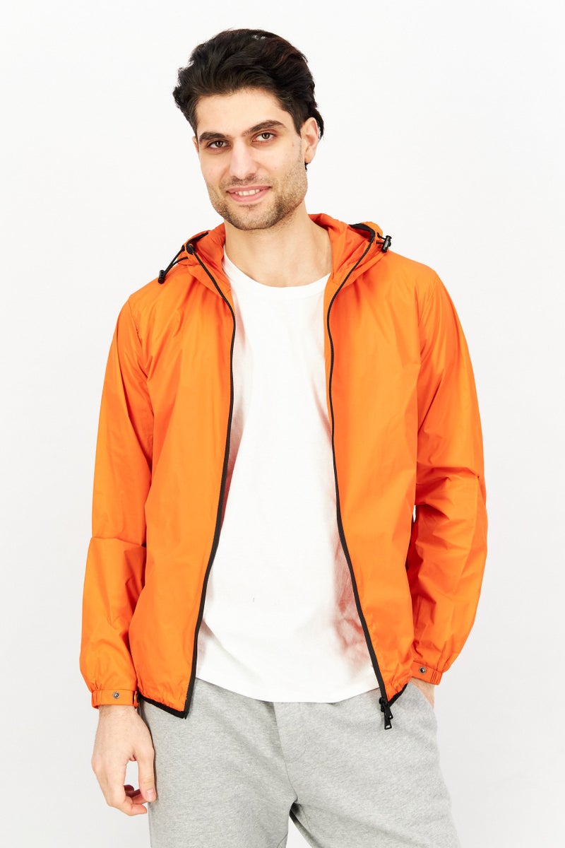 Sorbino Men Plain Windbreaker Jacket, Orange - Image 1