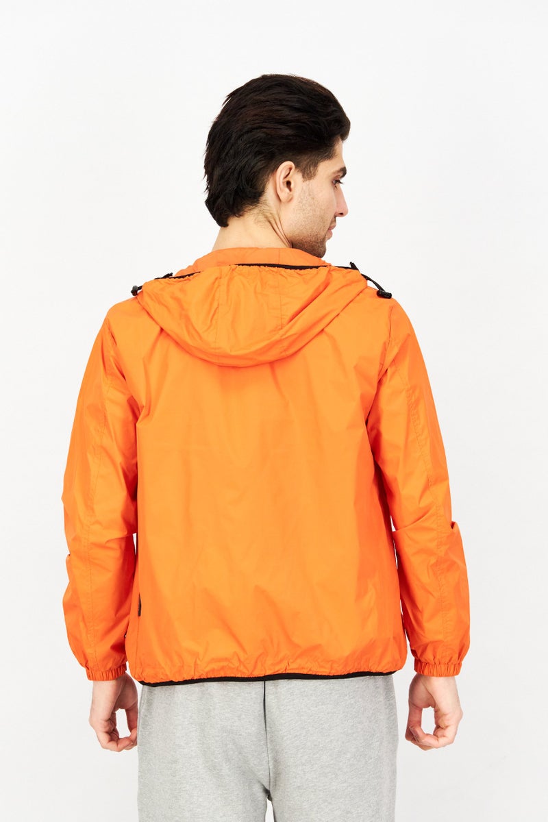 Sorbino Men Plain Windbreaker Jacket, Orange - Image 2