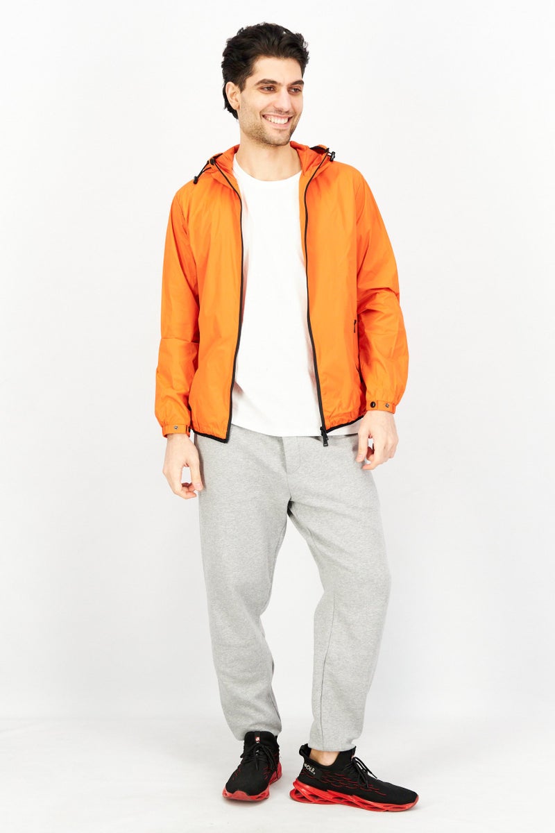 Sorbino Men Plain Windbreaker Jacket, Orange - Image 4