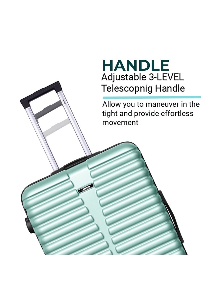 MNUK - Destiny Carry-on Luggage | Hardside Soft Handle Trolley with TSA Lock | 360° 4 Wheeler| Cabin-20 Inch, Pista Green - Image 1