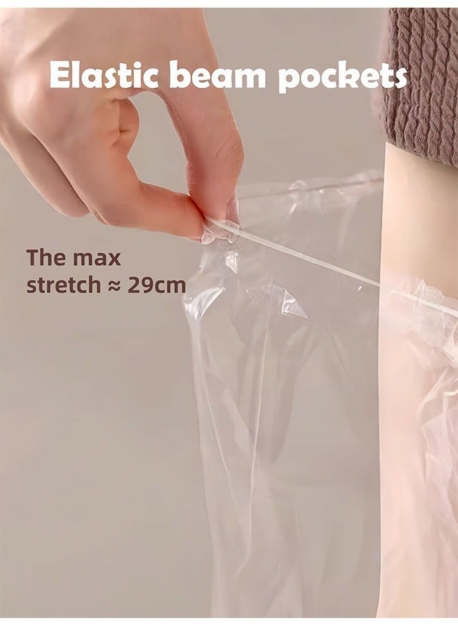 10PCS Disposable Leg Foot Covers, PE Plastic Film for Leg & Foot Mask, Waterproof Transparent Skin Care Sleeves for Men & Women, Home Salon Use - Image 3