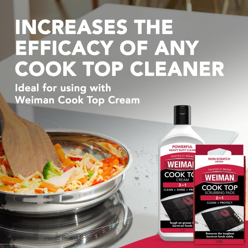 Weiman Products Cook Top Scrubbing Pad, 3 Count, 6 Per Case - Image 3