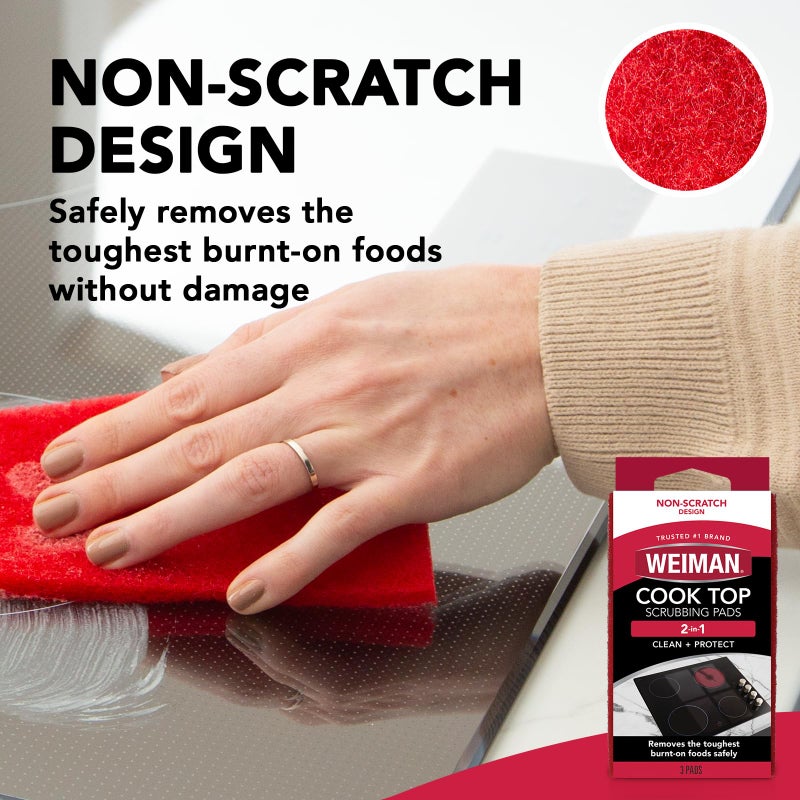 Weiman Products Cook Top Scrubbing Pad, 3 Count, 6 Per Case - Image 5