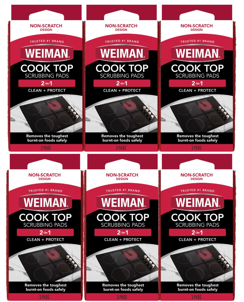 Weiman Products Cook Top Scrubbing Pad, 3 Count, 6 Per Case - Image 1