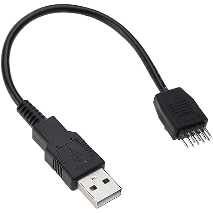 rayihni 9 PIN USB HEADER MALE 1 TO 1 MALE EXTENSION SPLITTER CABLE CONNECTOR ADAPTER (MALE TO MALE - Image 1