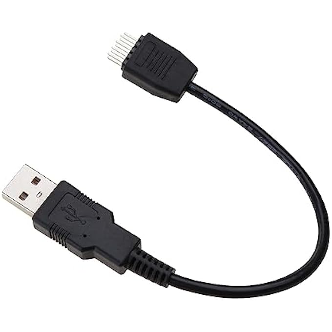 rayihni 9 PIN USB HEADER MALE 1 TO 1 MALE EXTENSION SPLITTER CABLE CONNECTOR ADAPTER (MALE TO MALE - Image 2