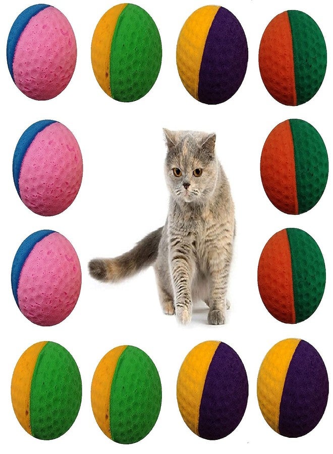 SHUYUE 12 Pack Pet Ball Foam Sponge Cat Toy Soft Bouncy Noise Free (12pcs Pet Foam Sponge) - Image 4