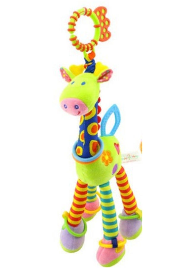 Happy Monkey Giraffe Car Hanging Bed Hanging Bed Bell Baby Toy-Color:Green  - Image 1