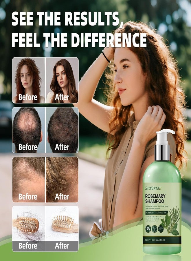 Sunspeak Rosemary Shampoo for Hair Growth: Thickening & Regrowth Shampoo with Tea Tree Oil Mint Biotin for Anti-Hair Loss & Thinning Hair for Women & Men - Strengthening Plant Formula, Sulfate Free - Image 2