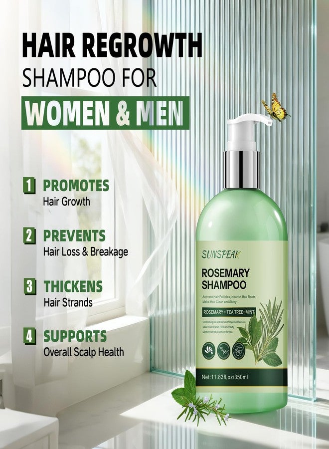 Sunspeak Rosemary Shampoo for Hair Growth: Thickening & Regrowth Shampoo with Tea Tree Oil Mint Biotin for Anti-Hair Loss & Thinning Hair for Women & Men - Strengthening Plant Formula, Sulfate Free - Image 3