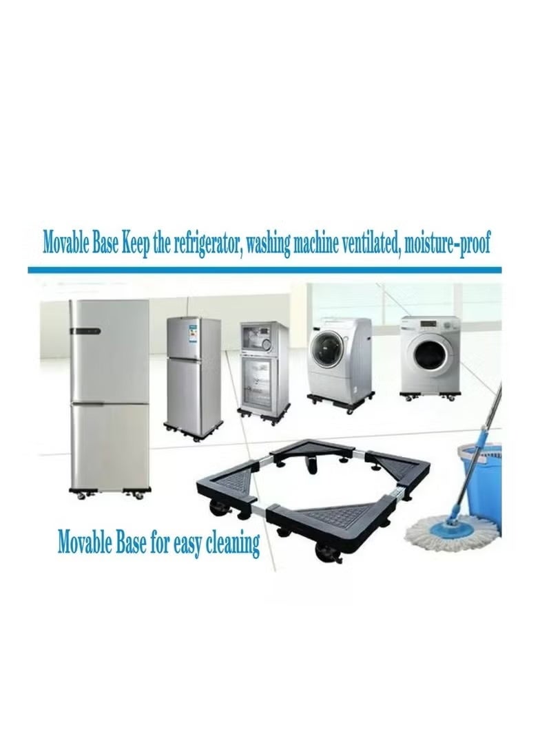 Genetic Washing Machine Base Universal Furniture Dolly with 4 Wheels Size Adjustable Mobile Stand Holder Rack Bracket for Washer Dryer Refrigerator - Image 4