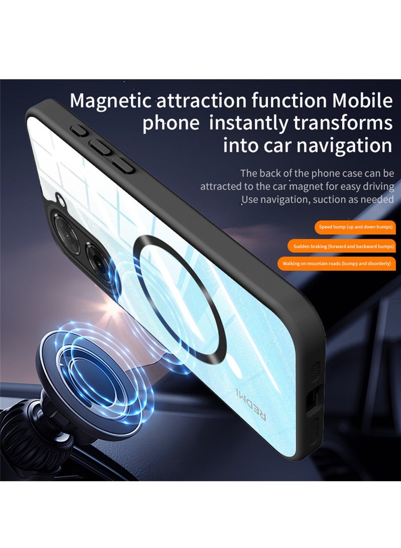CHEROSIN Magnetic Phone Case for Xiaomi Redmi A5 4G/ Xiaomi Poco C71 4G Protector Magnetic Suction Car Phone Case with Anti Drop Function,Yellow-proof, Shock-proof and Drop-proof Phone Cover - Image 2