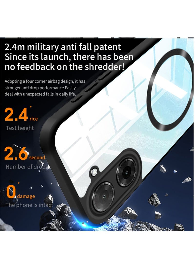 CHEROSIN Magnetic Phone Case for Xiaomi Redmi A5 4G/ Xiaomi Poco C71 4G Protector Magnetic Suction Car Phone Case with Anti Drop Function,Yellow-proof, Shock-proof and Drop-proof Phone Cover - Image 3