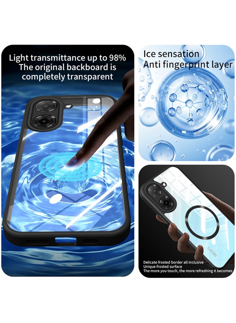 CHEROSIN Magnetic Phone Case for Xiaomi Redmi A5 4G/ Xiaomi Poco C71 4G Protector Magnetic Suction Car Phone Case with Anti Drop Function,Yellow-proof, Shock-proof and Drop-proof Phone Cover - Image 4
