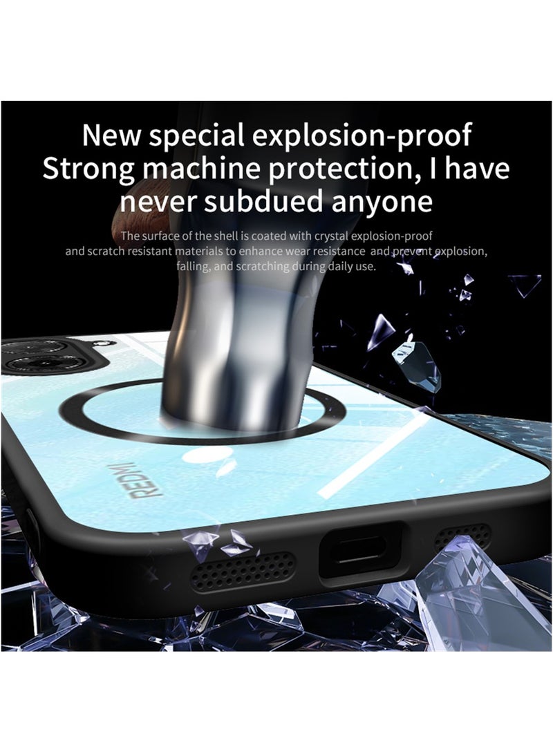 CHEROSIN Magnetic Phone Case for Xiaomi Redmi A5 4G/ Xiaomi Poco C71 4G Protector Magnetic Suction Car Phone Case with Anti Drop Function,Yellow-proof, Shock-proof and Drop-proof Phone Cover - Image 5