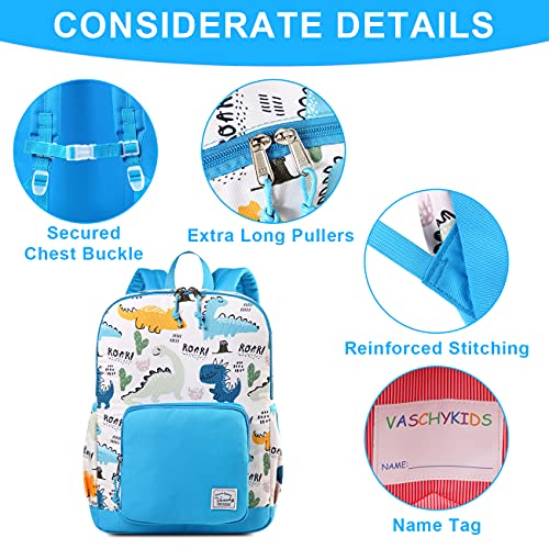 VASCHY Kids backpacks, Cute Lightweight Water Resistant Preschool Backpack for Toddler Boys and Girls Chest Strap Blue - Image 4