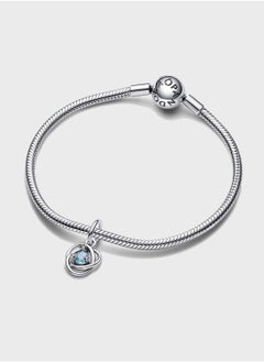 PANDORA Sea Aqua Blue Eternity Circle Dangle Charm  - Image 3