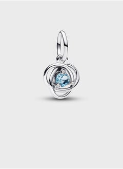 PANDORA Sea Aqua Blue Eternity Circle Dangle Charm  - Image 1