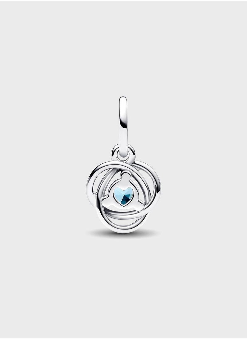 PANDORA Sea Aqua Blue Eternity Circle Dangle Charm  - Image 2