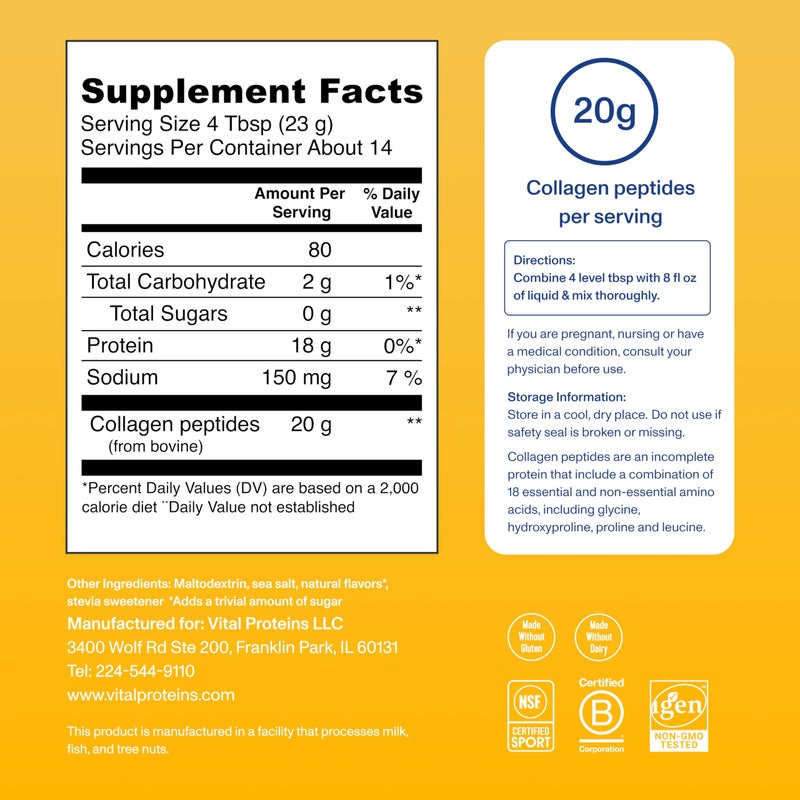 Vital Proteins Collagen Peptides Powder Vanilla - Supports Hair, Skin, Nails, Bones, Joints, Powder for Women - Image 3