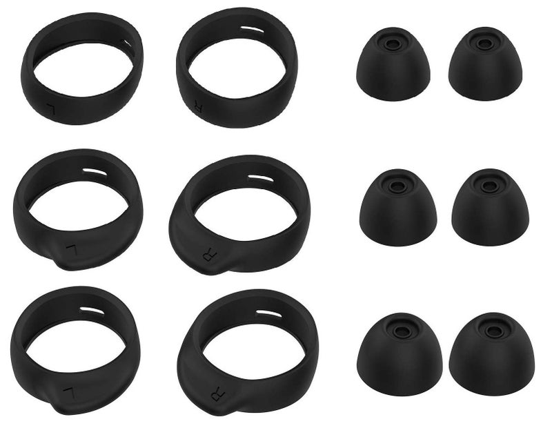 JNSA Replacement Wingtip and Ear Tip Set Compatible with Galaxy Buds/Galaxy Buds Plus (DO NOT Compatible with Galaxy Buds Pro), Wingtips 3 Size 3 Pairs and Ear Tips 3 Size 3 Pairs,Black BWT3PB - Image 5
