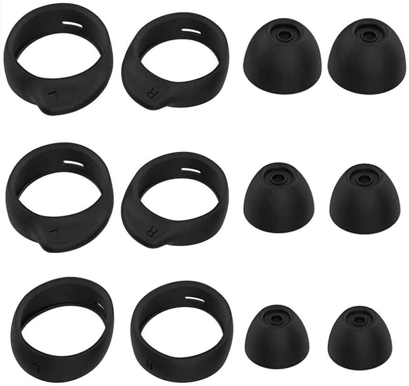 JNSA Replacement Wingtip and Ear Tip Set Compatible with Galaxy Buds/Galaxy Buds Plus (DO NOT Compatible with Galaxy Buds Pro), Wingtips 3 Size 3 Pairs and Ear Tips 3 Size 3 Pairs,Black BWT3PB - Image 3