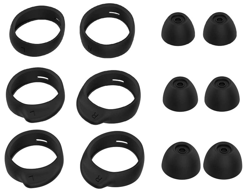 JNSA Replacement Wingtip and Ear Tip Set Compatible with Galaxy Buds/Galaxy Buds Plus (DO NOT Compatible with Galaxy Buds Pro), Wingtips 3 Size 3 Pairs and Ear Tips 3 Size 3 Pairs,Black BWT3PB - Image 4