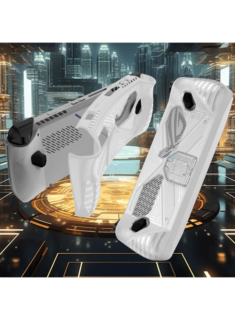 SOLARAE Travel Handbag, with Shock-Absorption and Anti-Scratch Design, Protection Case for ASUS ROG Ally, Built-in Stand for Game Handheld Console - Anti-Drop Shockproof Shell (White) - Image 3