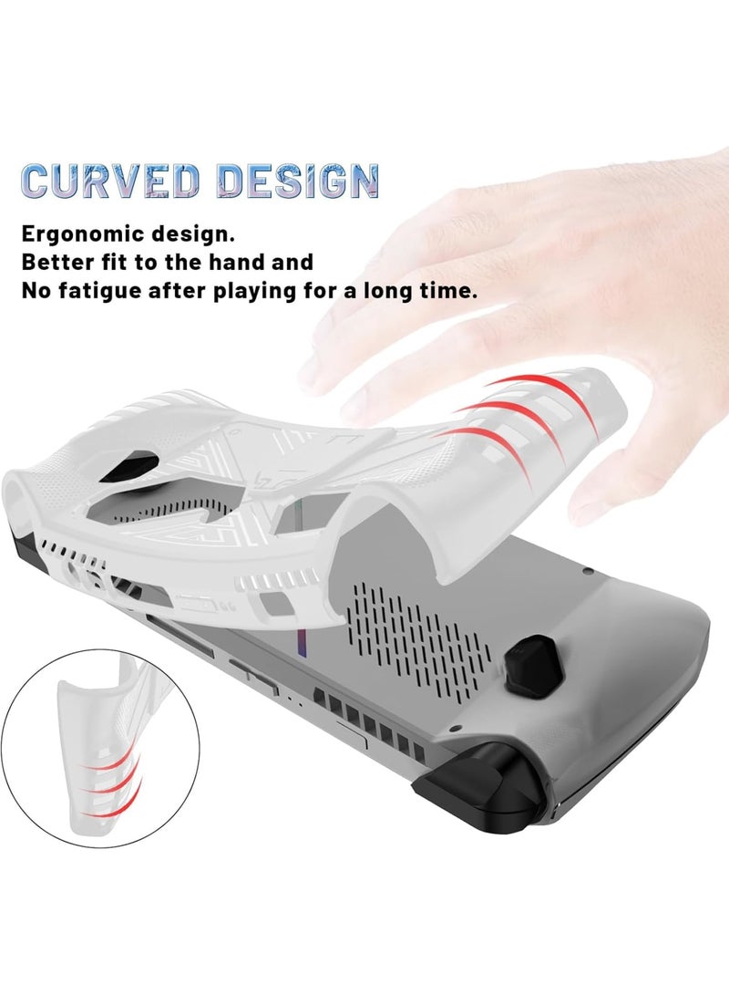 SOLARAE Travel Handbag, with Shock-Absorption and Anti-Scratch Design, Protection Case for ASUS ROG Ally, Built-in Stand for Game Handheld Console - Anti-Drop Shockproof Shell (White) - Image 5