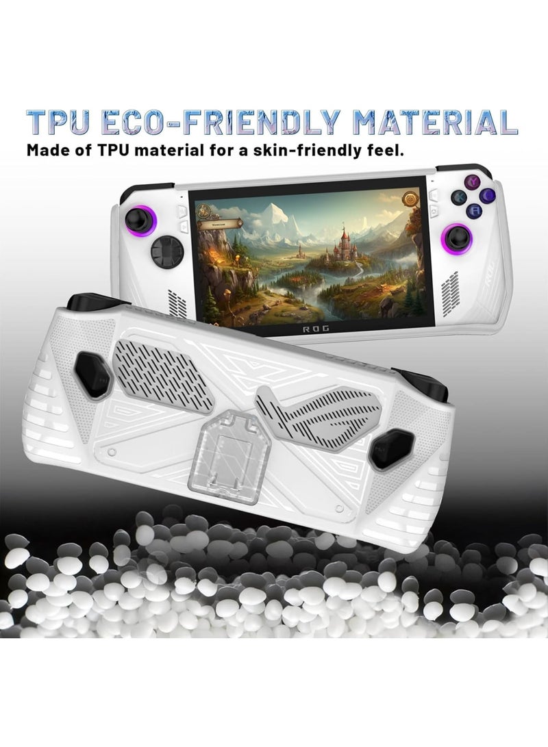SOLARAE Travel Handbag, with Shock-Absorption and Anti-Scratch Design, Protection Case for ASUS ROG Ally, Built-in Stand for Game Handheld Console - Anti-Drop Shockproof Shell (White) - Image 2