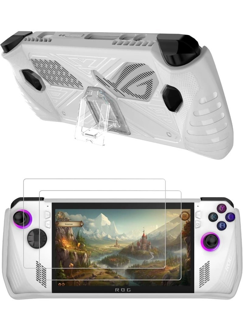 SOLARAE Travel Handbag, with Shock-Absorption and Anti-Scratch Design, Protection Case for ASUS ROG Ally, Built-in Stand for Game Handheld Console - Anti-Drop Shockproof Shell (White) - Image 1