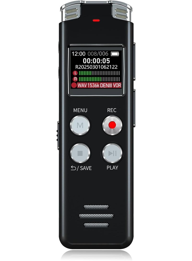 Smartberry 64GB Digital Voice Recorder with Playback: Voice Activated Recorder for Lectures Meetings Interviews - Dictaphone Recording Device Tape Recorder Portable Mini, Audio Recorder with USB, MP3, Black - Image 1