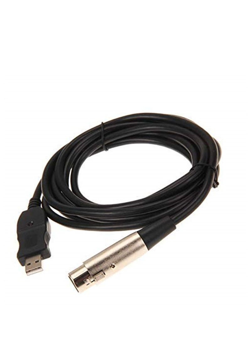 Generic XLR Female to USB Male Cable Cord Adapter Microphone - 3m (Black)  - Image 2