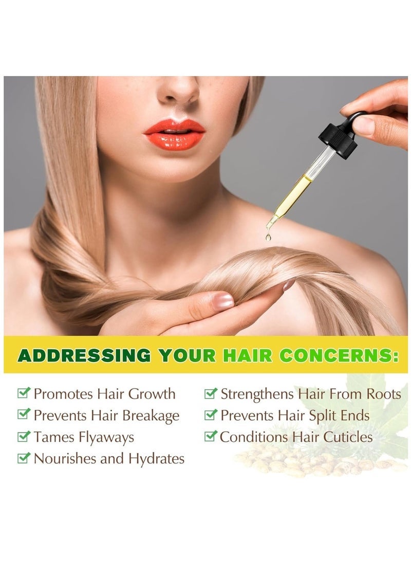 HUALIJIA 60ml Jamaican Black Cold Pressed Castor Oil for Hair and Skin Care Eyelashes and Eyebrows Hair Loss & Dry Damaged Hair Nourishment Scalp Stimulates Hair Growth for Men & Women - Image 3