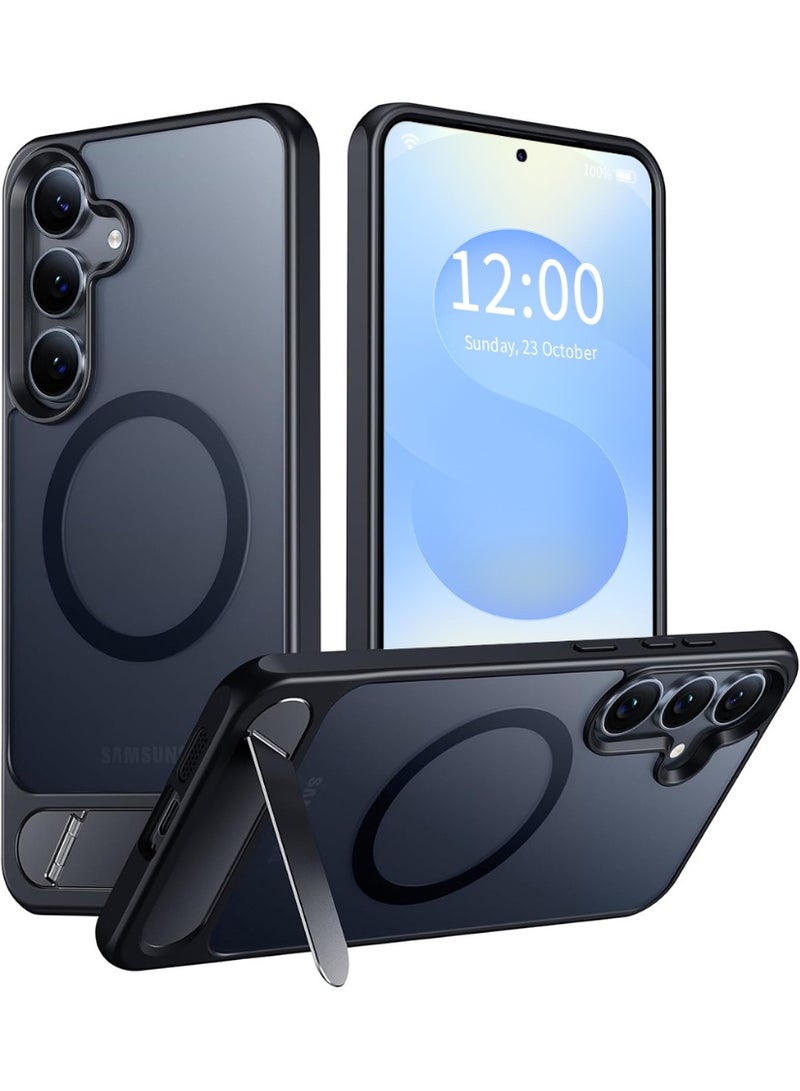 ايليجو جراب لموبايل سامسونج S25 من، متوافق مع ماج سيف، غطاء مغناطيسي مع حامل غير مرئي، جراب موبايل حماية ضد الصدمات، جراب خلفي رفيع غير لامع لهاتف جالاكسي S25 5G (اسود) - Image 1