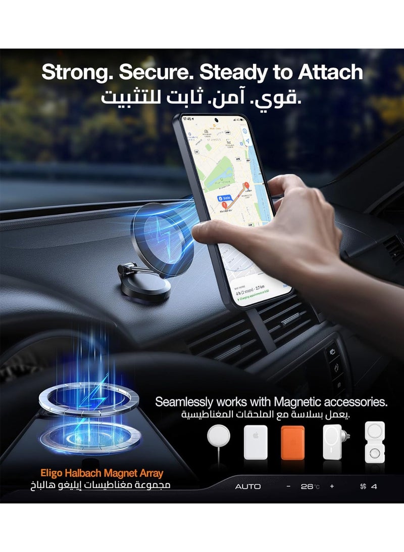 ايليجو جراب لموبايل سامسونج S25 من، متوافق مع ماج سيف، غطاء مغناطيسي مع حامل غير مرئي، جراب موبايل حماية ضد الصدمات، جراب خلفي رفيع غير لامع لهاتف جالاكسي S25 5G (اسود) - Image 4