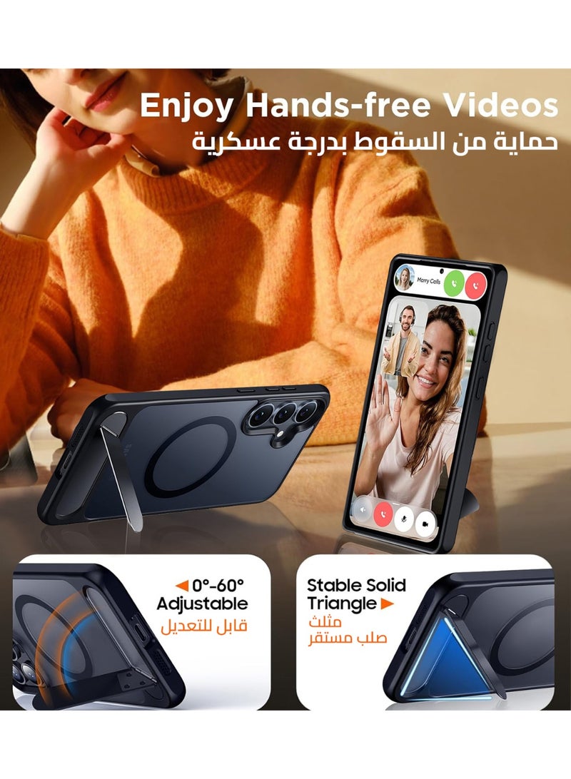 ايليجو جراب لموبايل سامسونج S25 من، متوافق مع ماج سيف، غطاء مغناطيسي مع حامل غير مرئي، جراب موبايل حماية ضد الصدمات، جراب خلفي رفيع غير لامع لهاتف جالاكسي S25 5G (اسود) - Image 3