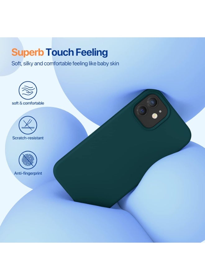 أكاليكس جراب سيليكون سائل فاخر لهاتف iPhone 12 و iPhone 12 Pro، تصميم نحيف، ملمس ناعم مع بطانة من الألياف الدقيقة وحماية معززة للكاميرا - متين ومقاوم لبصمات الأصابع | أخضر - Image 3