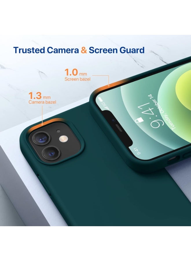 أكاليكس جراب سيليكون سائل فاخر لهاتف iPhone 12 و iPhone 12 Pro، تصميم نحيف، ملمس ناعم مع بطانة من الألياف الدقيقة وحماية معززة للكاميرا - متين ومقاوم لبصمات الأصابع | أخضر - Image 5