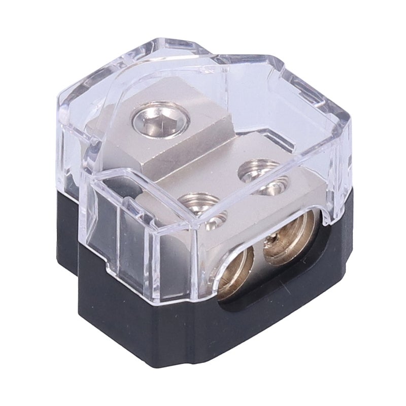 0/4 Gauge In Fuse Holder Power Distribution Block with Transparent Cover - High Fire Rating Ground Distribution Block 4/8 Gauge Out for Car Truck Boat RV - Image 1