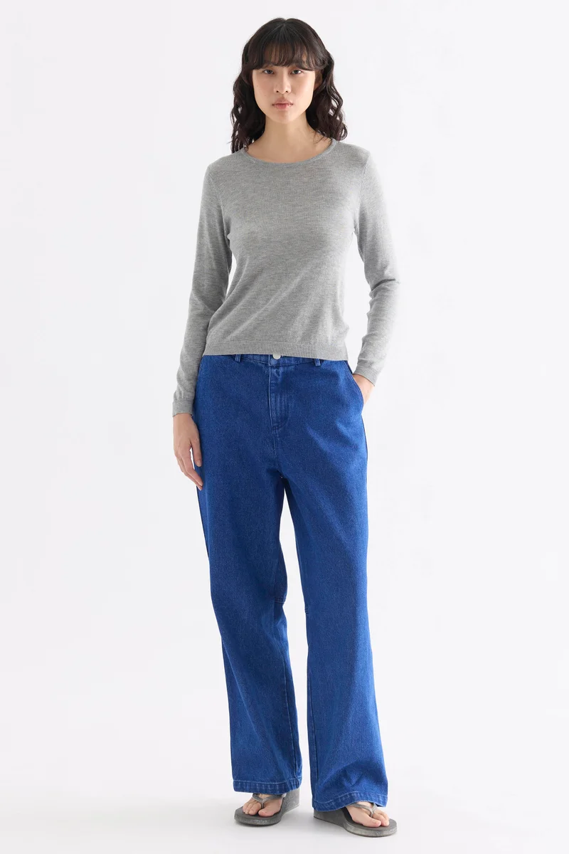 ذا اديتورز ماركت Millie Mid-Rise Jeans - Dark Blue Denim