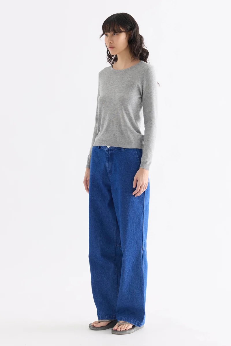 The Editor's Market  Millie Mid-Rise Jeans - Dark Blue Denim for Women | Best Price UAE