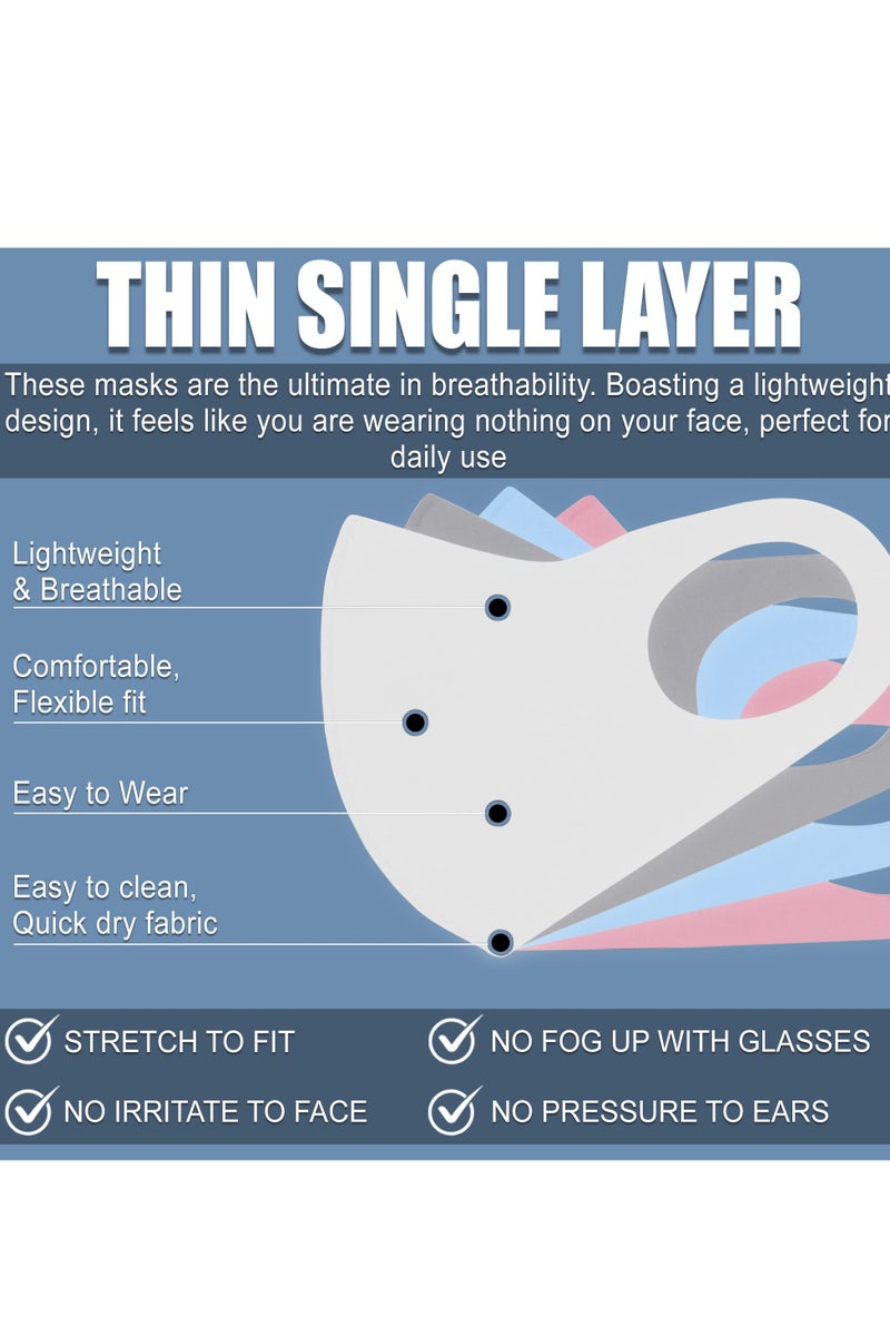 Hoasis 10 PACK Face Covers with Elastic Ear Loop Cover, Full Face Anti-Dust, Unisex, Washable and Reusable for Men and Women, soft on the face and skin (Colorful) - Image 3